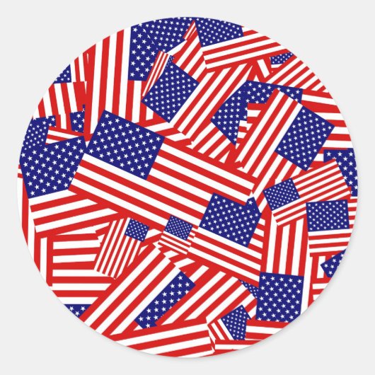 Amerikaanse vlag Collage Ronde Sticker (Voorkant)