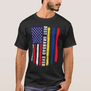 Amerikaanse vlag & Colombiaanse vlag beste opa ooi T-shirt