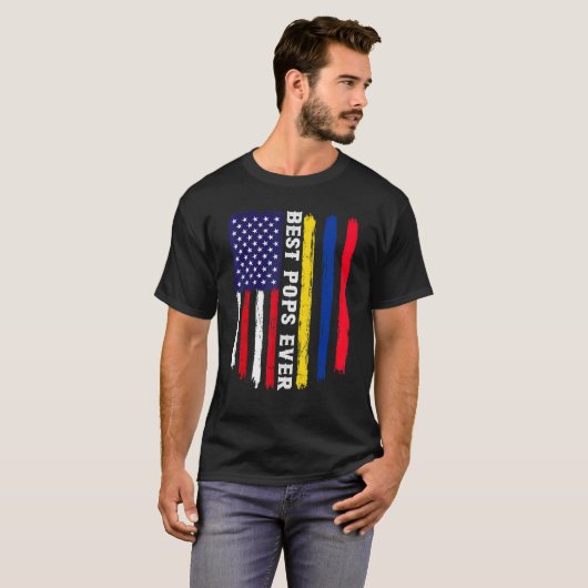 Amerikaanse vlag & Colombiaanse vlag beste Poppen  T-shirt (Voorkant volledig)