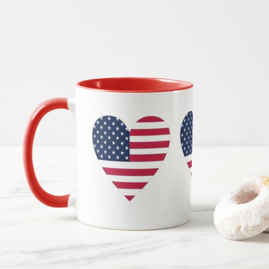 Amerikaanse vlag combo Mok (Met donut)