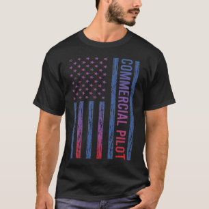 Amerikaanse Vlag Commerciële Pilot T-shirt
