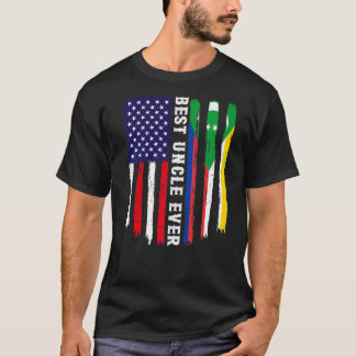 Amerikaanse vlag & Comoren vlag beste oom ooit fam T-shirt