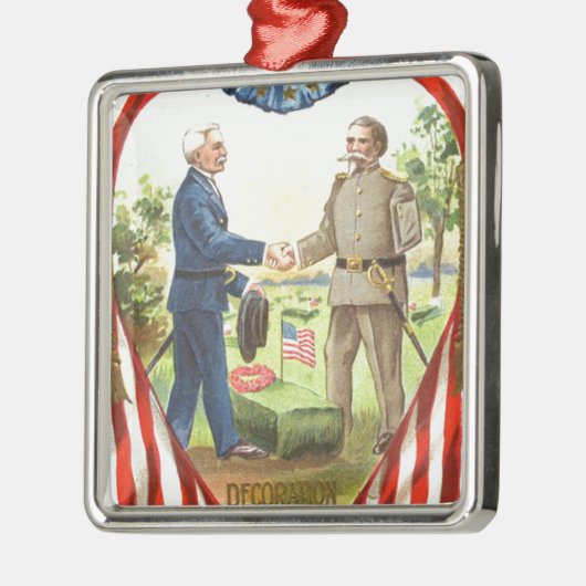 Amerikaanse vlag Confederale Fractie Europees Unit Metalen Ornament (Links)