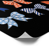 Amerikaanse vlag Coquette Bow and Ribbons Amerikaa Poster (Hoek)