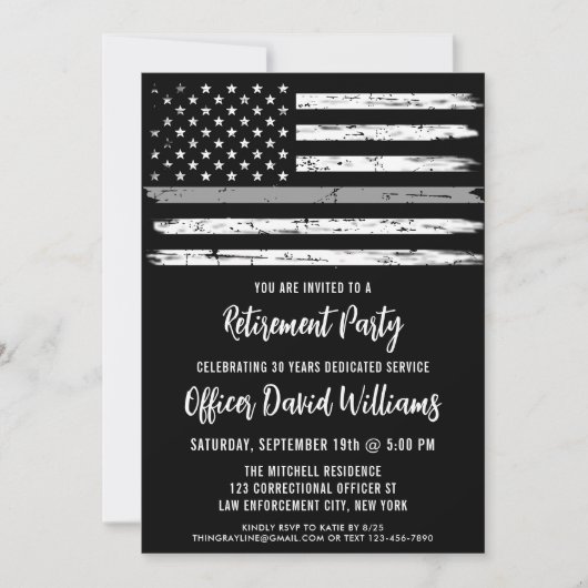 Amerikaanse Vlag Correctiefunctionaris Pensioen Kaart (Voorkant)