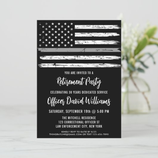 Amerikaanse Vlag Correctiefunctionaris Pensioen Kaart (Staand voorkant)
