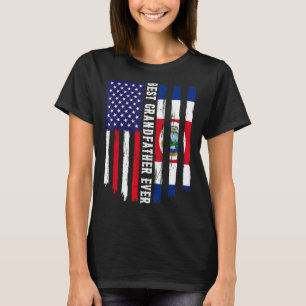 Amerikaanse vlag & Costa Rica vlag beste grootvade T-shirt