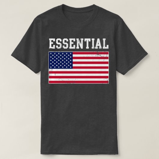 Amerikaanse vlag Covid Essential Worker T-shirt (Design voorkant)