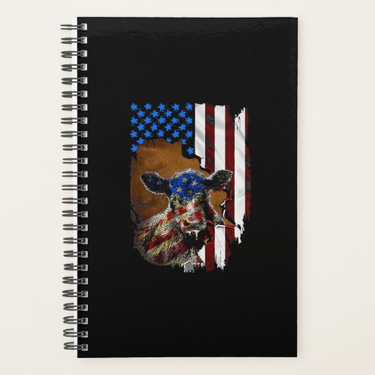 Amerikaanse vlag Cow Gift Planner (Voorkant)