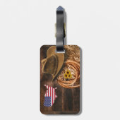 Amerikaanse vlag Cowboy Pet lasso Bagagelabel (Achterkant verticaal)