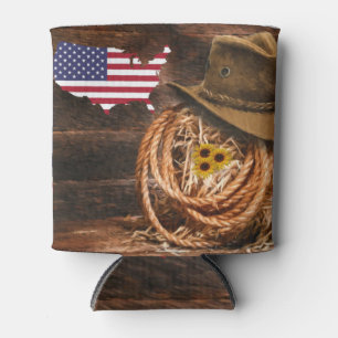 Amerikaanse vlag Cowboy Pet lasso Blikjeskoeler