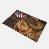 Amerikaanse vlag Cowboy Pet Lasso Deurmat (Schuin)