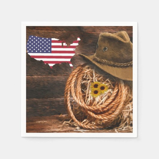 Amerikaanse vlag Cowboy Pet lasso Servet (Voorkant)