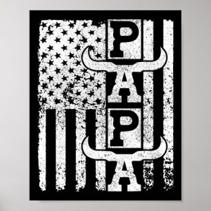 Amerikaanse vlag cowboy vader verjaardag vader out poster