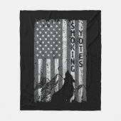  Amerikaanse vlag Coyote jager Hunter T-shirt Hunt Fleece Deken (Voorkant)