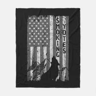 Amerikaanse vlag Coyote jager Hunter T-shirt Hunt Fleece Deken
