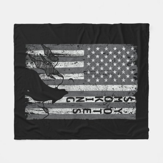  Amerikaanse vlag Coyote jager Hunter T-shirt Hunt Fleece Deken (Voorkant (Horizontaal))