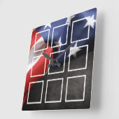 Amerikaanse vlag Creëer Uw aangepaste fotocollage Vierkante Klok (Hoek)