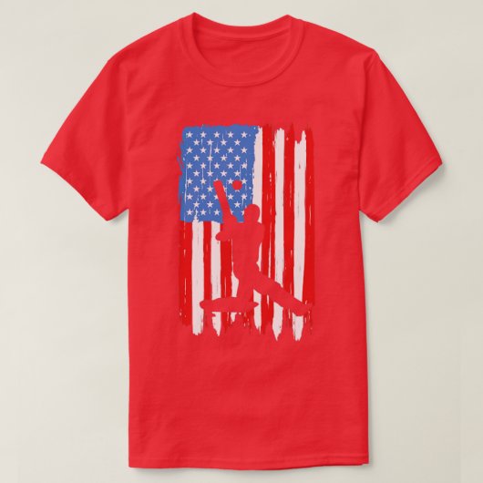 Amerikaanse vlag Cricket T-shirt (Design voorkant)