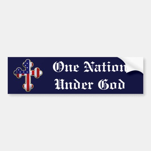 Amerikaanse vlag Cross2 Bumpersticker (Voorkant)