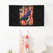 Amerikaanse vlag Cross Jesus Hand Pride Christelij Spandoek (Insitu)