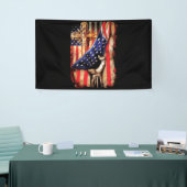 Amerikaanse vlag Cross Jesus Hand Pride Christelij Spandoek (Beurs)
