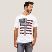 Amerikaanse vlag cross T-Shirt (Voorkant volledig)