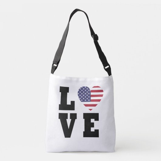 Amerikaanse vlag Crossbody Bag - Patriottische lie Crossbody Tas (Achterkant)
