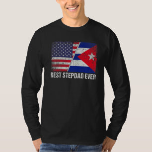 Amerikaanse vlag & Cuba vlag beste stiefvader ooit T-shirt