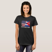 Amerikaanse vlag & Cuba vlag Beste vrouw ooit fami T-shirt (Voorkant volledig)
