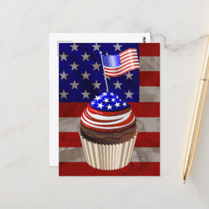 Amerikaanse vlag Cupcakes patroon Briefkaart