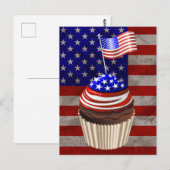 Amerikaanse vlag Cupcakes patroon Briefkaart (Voorkant / Achterkant)
