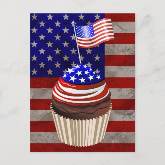Amerikaanse vlag Cupcakes patroon Briefkaart (Voorkant)