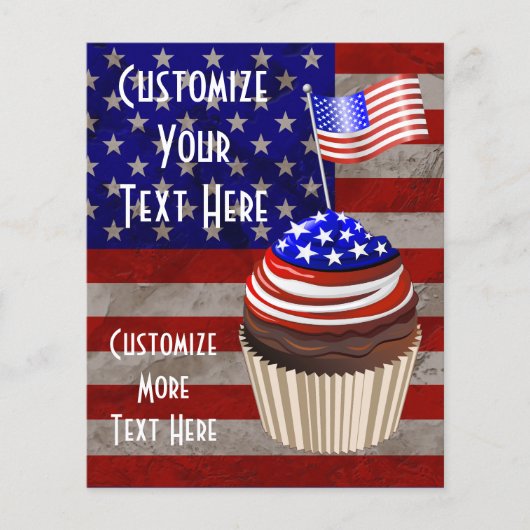 Amerikaanse vlag Cupcakes patroon Flyer (Voorkant)