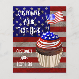 Amerikaanse vlag Cupcakes patroon Flyer