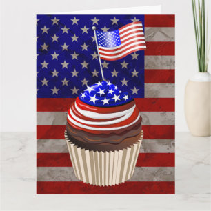 Amerikaanse vlag Cupcakes patroon Kaart