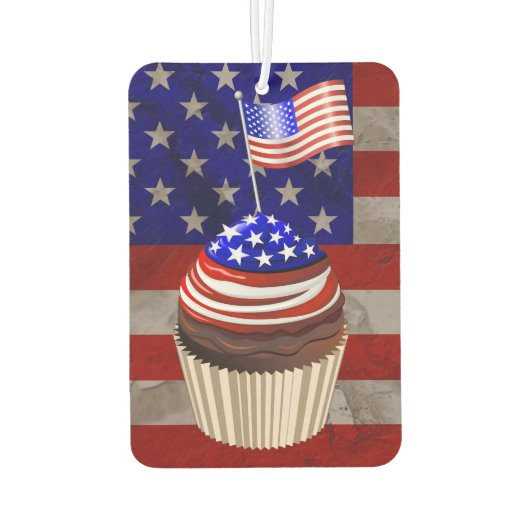 Amerikaanse vlag Cupcakes patroon Luchtverfrisser (Achterkant)