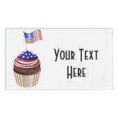 Amerikaanse vlag Cupcakes patroon Naambadge (Voorkant)