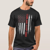 Amerikaanse vlag Curling Step Pap Curler T-shirt (Voorkant)