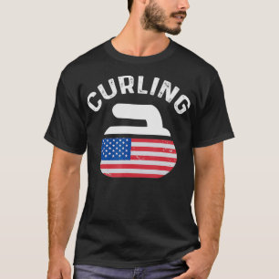 Amerikaanse vlag Curling Stone T-shirt