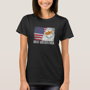 Amerikaanse vlag & Cyprus vlag Beste zuster ooit F T-shirt