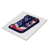 Amerikaanse vlag D Grote-fotokeramische Tegel Tegeltje (Zijkant)