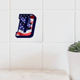 Amerikaanse vlag D Grote-fotokeramische Tegel Tegeltje