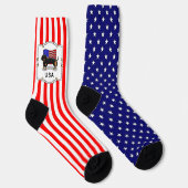 Amerikaanse vlag Dachshund Dachsie (zwart-wit) Sokken (Rechts)