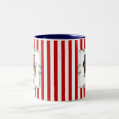 Amerikaanse vlag Dachshund Dachsie (zwart-wit) Tweekleurige Koffiemok (Center)