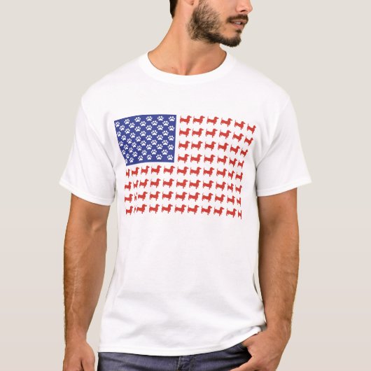 Amerikaanse vlag Dachshund T-shirt (Voorkant)