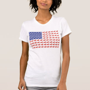 Amerikaanse vlag Dachshund T-shirt