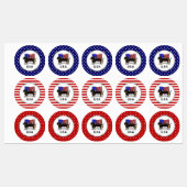 Amerikaanse vlag Dachshund - (zwart-wit) Labels (Vel)