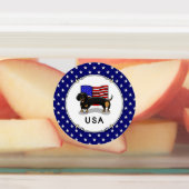 Amerikaanse vlag Dachshund - (zwart-wit) Labels (Aangebracht)