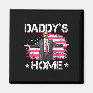 Amerikaanse vlag Daddy's Home Trump 2024 Patriotti Magneet